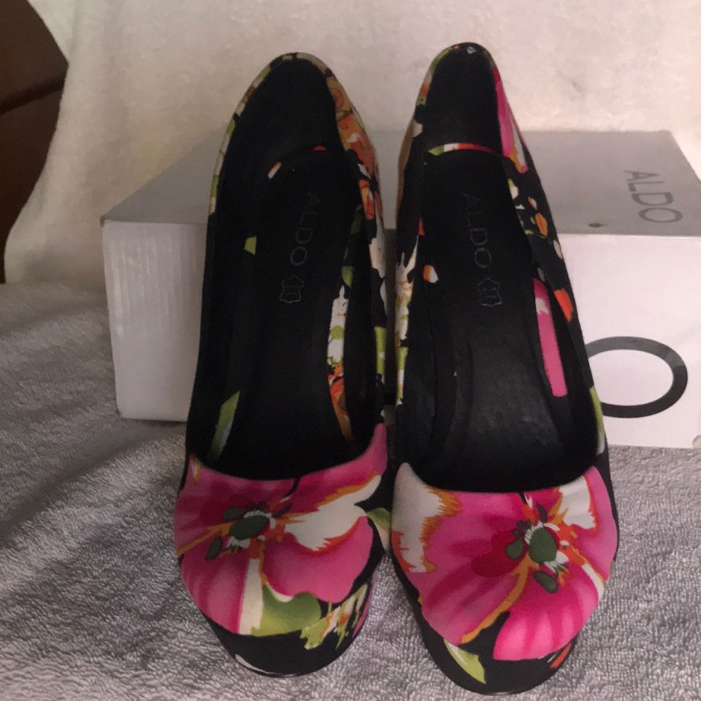Aldo Floral Wedge Floral Heels
